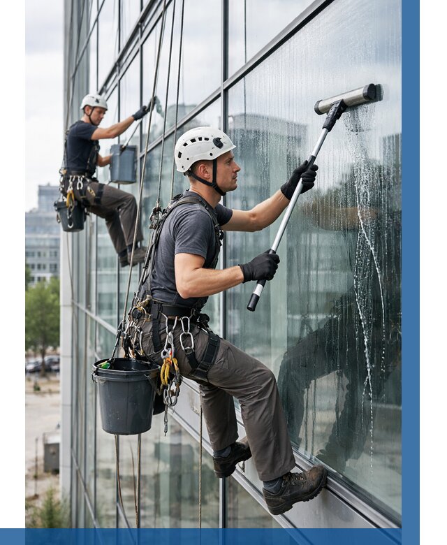 Мойка витражей альпинистами в Богородицке от 748 р. под ключ|ВЫСОТНИК-Бгд