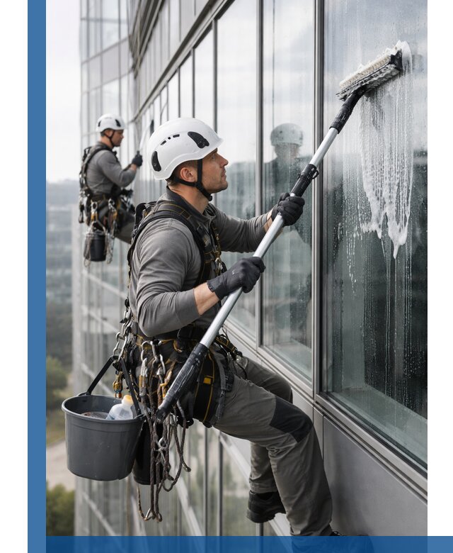 Высотная мойка сплошного остекления с выездом в Богородицке