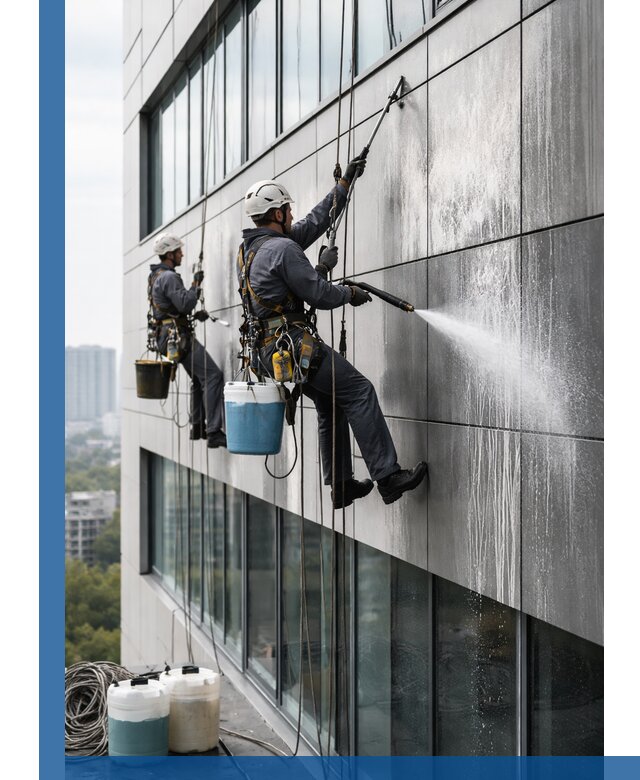 Профессиональная мойка вентилируемых фасадов в Богородицке