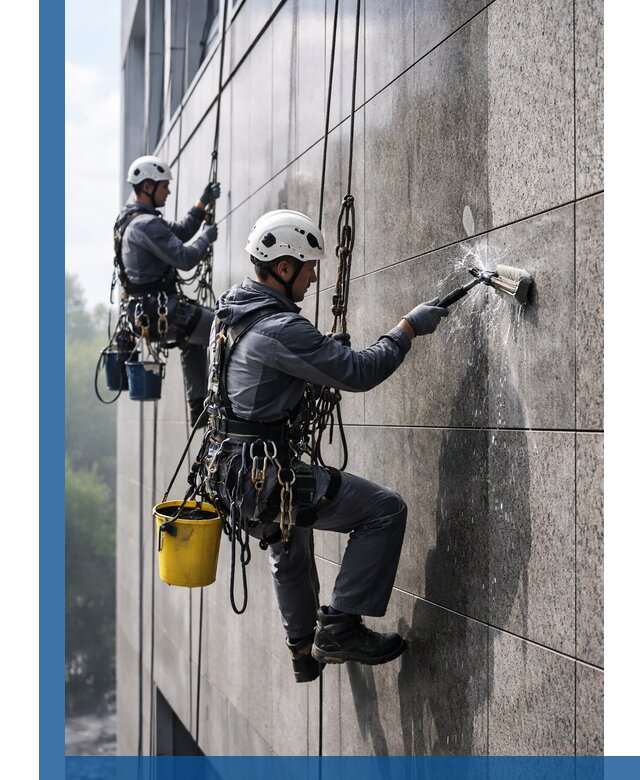 Профессиональная мойка фасада из керамогранита в Богородицке