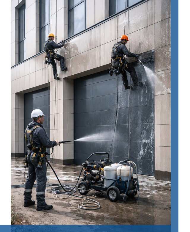 Послестроительная мойка фасада в Богородицке от 321 р. | ВЫСОТНИК-Бгд