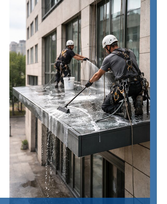 Мойка козырьков и навесов в Богородицке от 3740 р. | ВЫСОТНИК-Бгд