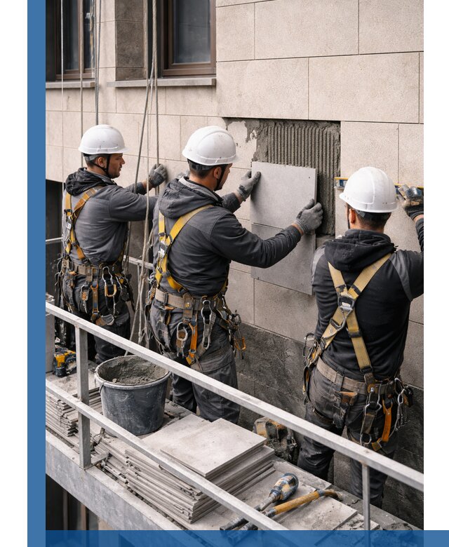 Ремонт облицовки фасада плиткой в Богородицке с гарантией