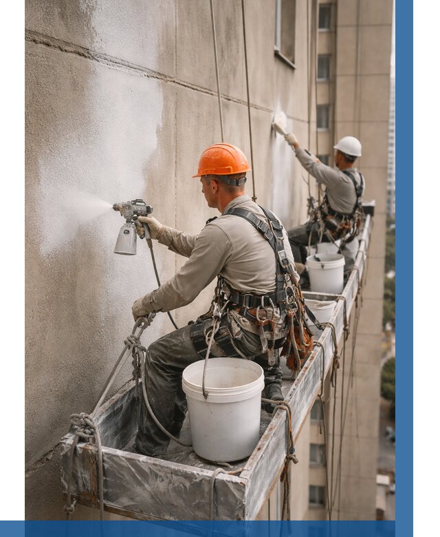 Грунтовка фасада на высоте в Богородицке от 128 р. | ВЫСОТНИК-Бгд