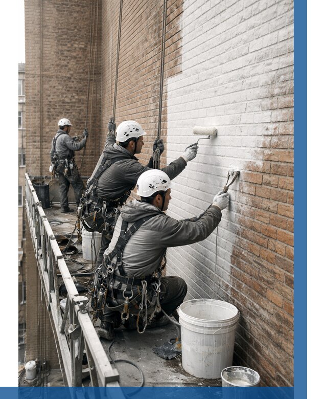 Покраска кирпичного фасада в Богородицке от 374 р. | ВЫСОТНИК-Бгд