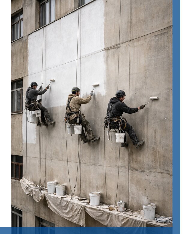 Покраска бетонного фасада в Богородицке от 374 р за м2 | ВЫСОТНИК-Бгд