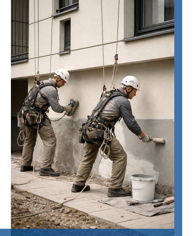 Окраска цоколя здания в Богородицке от 481 р. под ключ | ВЫСОТНИК-Бгд