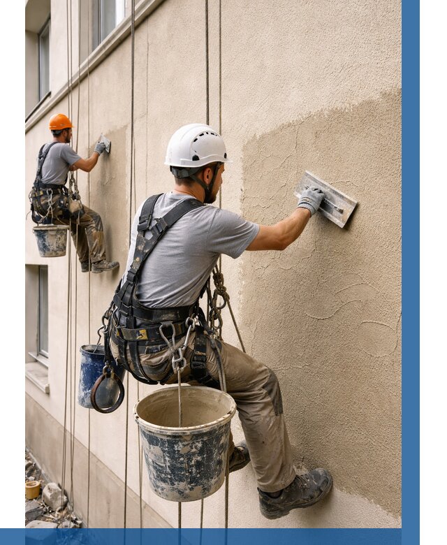 Декоративная штукатурка фасада в Богородицке от 1282 р. | ВЫСОТНИК-Бгд