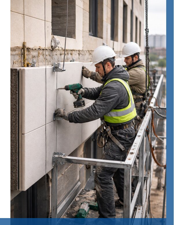 Монтаж фасадных термопанелей в Богородицке от 1603 р. | ВЫСОТНИК-Бгд