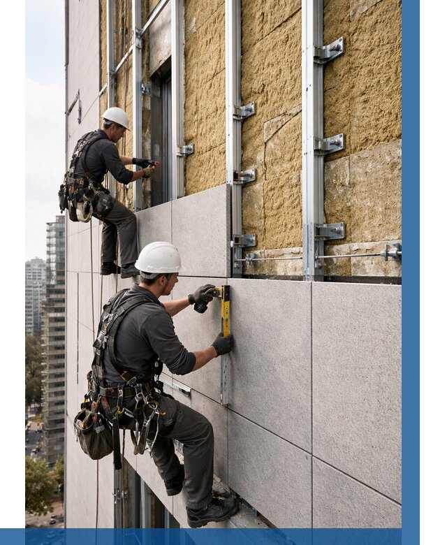 Монтаж вентилируемого фасада в Богородицке от 3740 р. | ВЫСОТНИК-Бгд