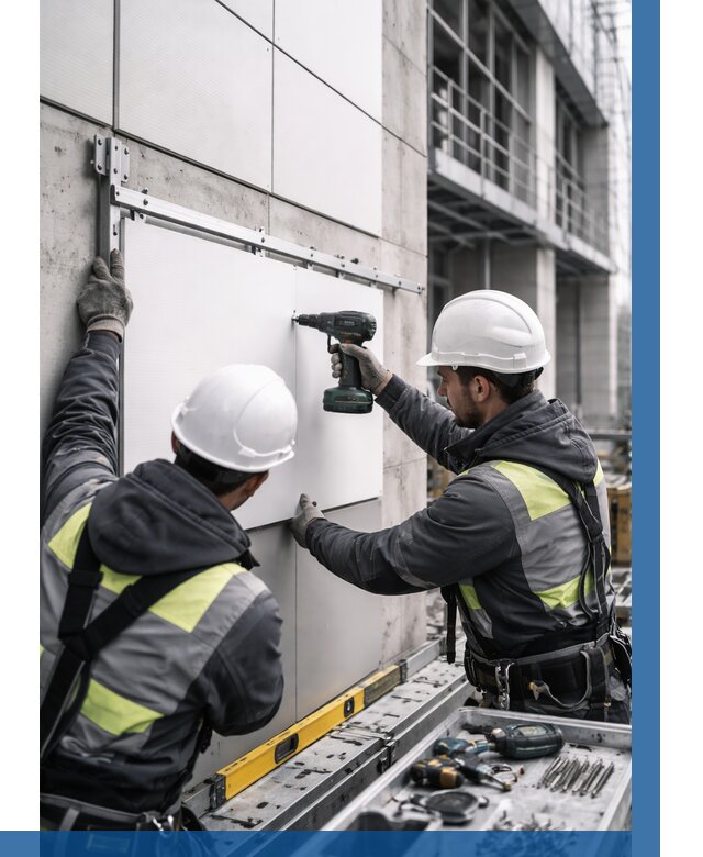 Монтаж композитных панелей фасада в Богородицке от 2672 р. | ВЫСОТНИК-Бгд