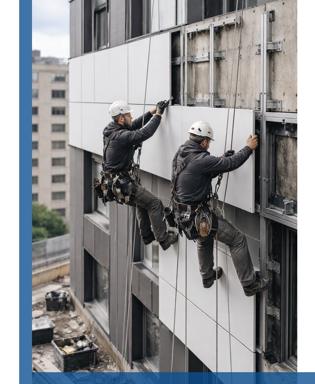 Монтаж композитных панелей фасада в Богородицке под ключ