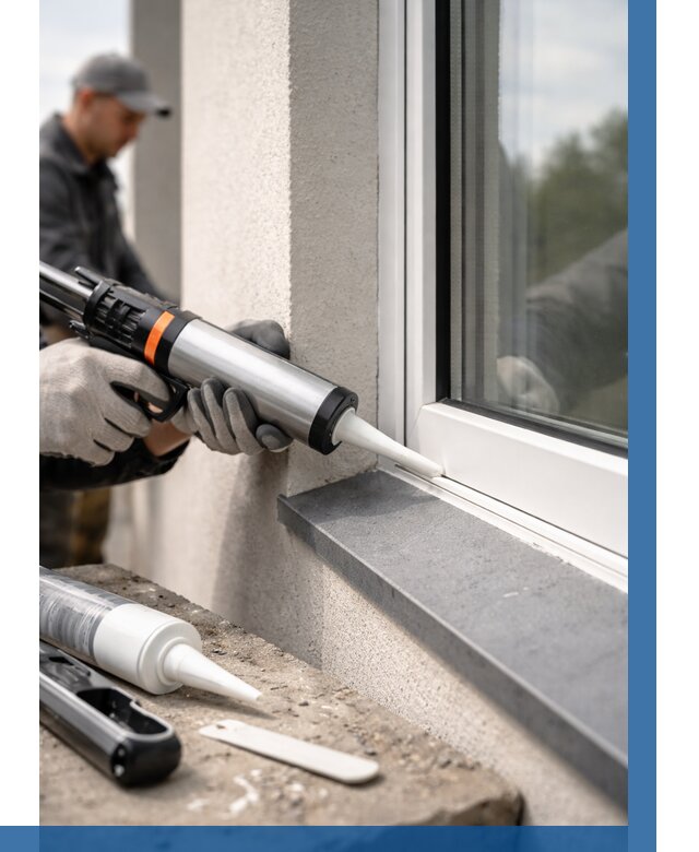 Герметизация монтажных швов окон в Богородицке от 695 р. | ВЫСОТНИК-Бгд