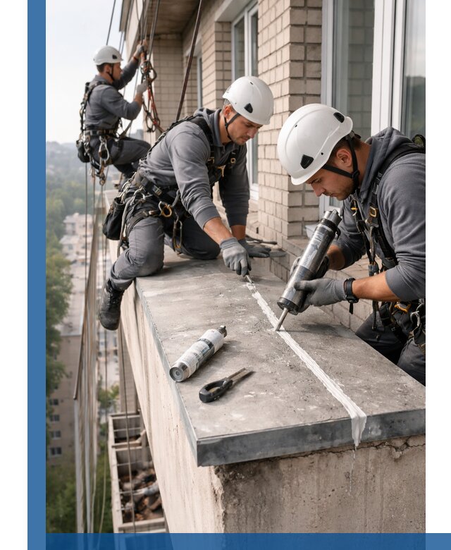 Герметизация балконного козырька в Богородицке профессионально