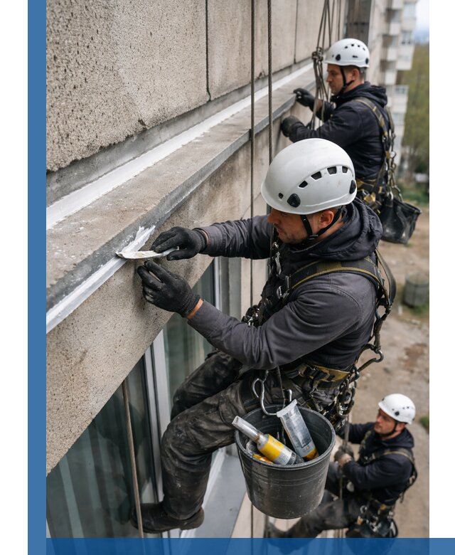 Герметизация примыкания балкона в Богородицке под ключ с гарантией