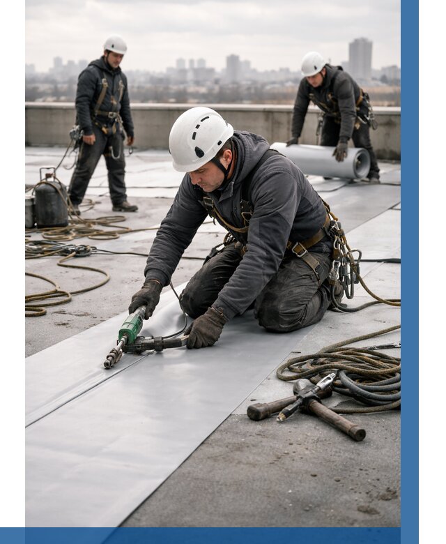 Ремонт мембранной кровли в Богородицке от 1923 р./м2 | ВЫСОТНИК-Бгд