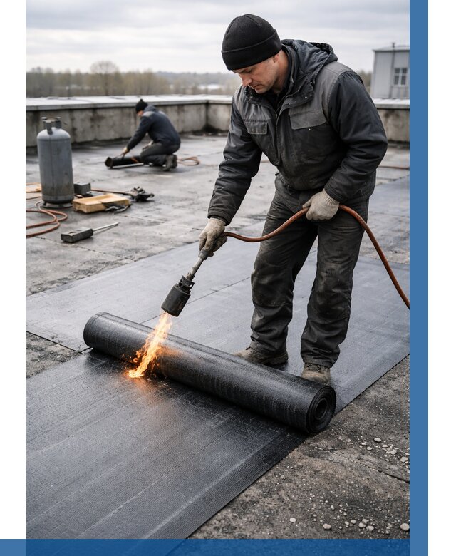 Ремонт наплавляемой кровли в Богородицке от 748 р. | ВЫСОТНИК-Бгд