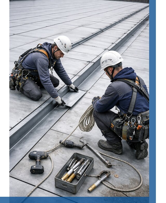 Ремонт фальцевой кровли в Богородицке от 748 р. | ВЫСОТНИК-Бгд