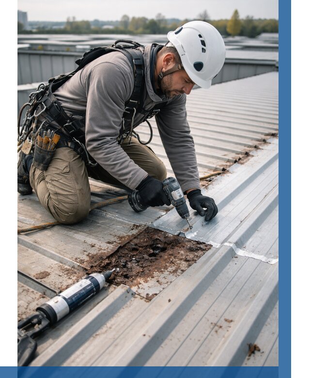 Ремонт профнастила на кровле в Богородицке от 748 р. | ВЫСОТНИК-Бгд