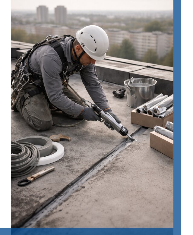 Герметизация швов кровли в Богородицке от 481 р./м2 | ВЫСОТНИК-Бгд