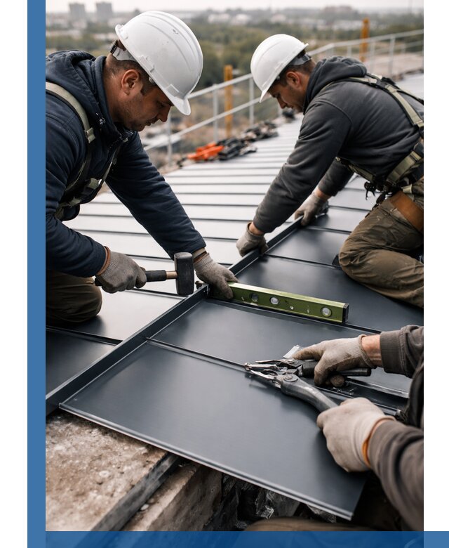 Монтаж фальцевой кровли в Богородицке для промышленных зданий