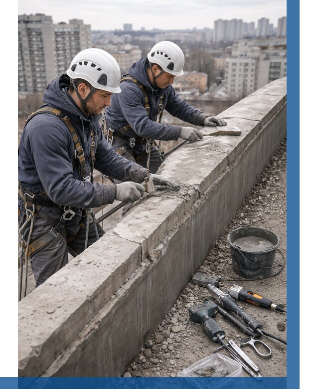 Ремонт парапета на кровле в Богородицке от 1603 р. | ВЫСОТНИК-Бгд