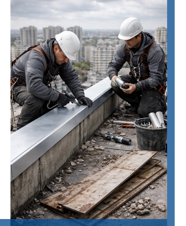 Замена парапетных крышек под ключ в Богородицке от 1282 р. | ВЫСОТНИК-Бгд