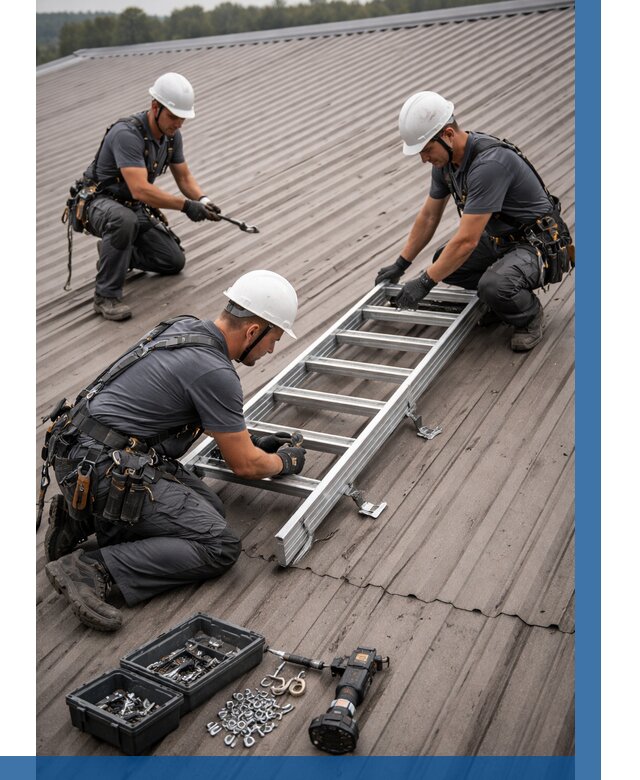 Монтаж кровельной лестницы в Богородицке от 4809 р. | ВЫСОТНИК-Бгд