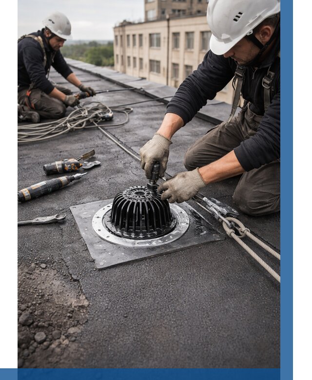 Установка водосточных воронок в Богородицке цена от 3740 р. | ВЫСОТНИК-Бгд