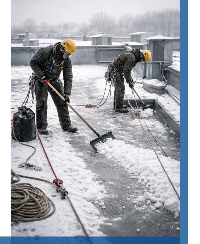 Очистка крыши от снега в Богородицке от 8015 р. | ВЫСОТНИК-Бгд