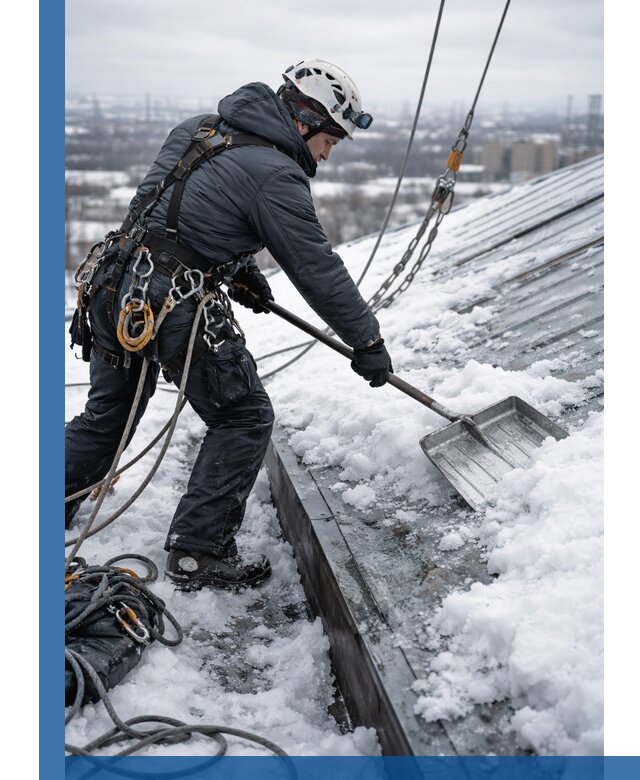 Профессиональная очистка кровли от снега и наледи в Богородицке
