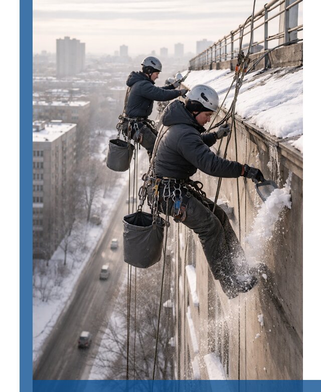 Очистка карнизов от снега в Богородицке профессионально и безопасно