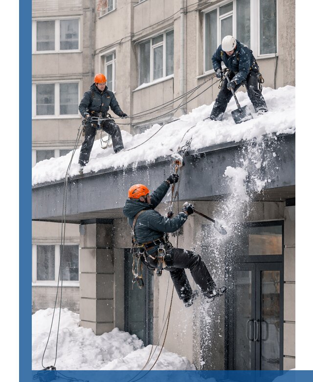 Безопасная очистка навесов от снега в Богородицке круглогодично