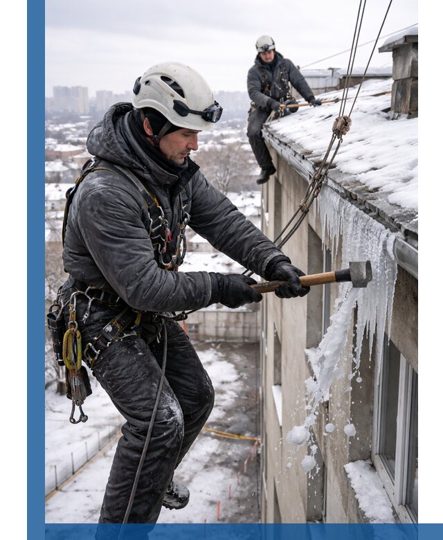 Сбивание и удаление сосулек с крыши в Богородицке безопасно