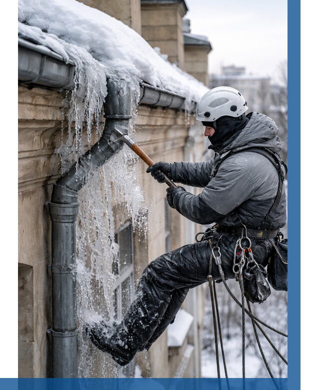 Очистка водостоков от льда в Богородицке от 3740 р. | ВЫСОТНИК-Бгд