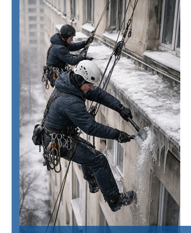 Удаление наледи и сосулек с карнизов в Богородицке профессионально