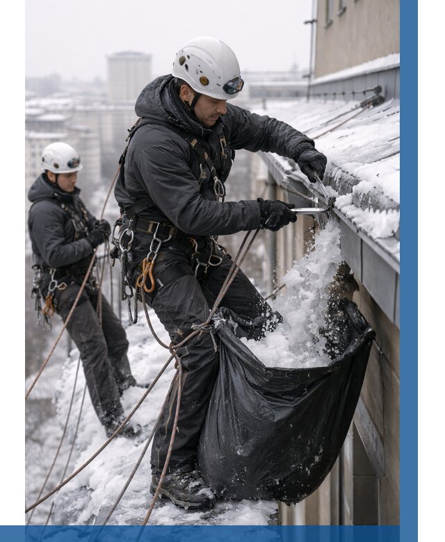 Аварийная очистка крыши в Богородицке под ключ от 321 р. | ВЫСОТНИК-Бгд