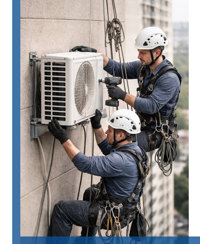 Монтаж внешнего блока кондиционера в Богородицке установка и крепление