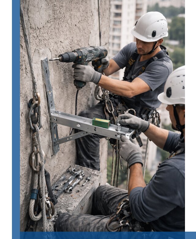 Установка кронштейнов кондиционера и крепежа в Богородицке