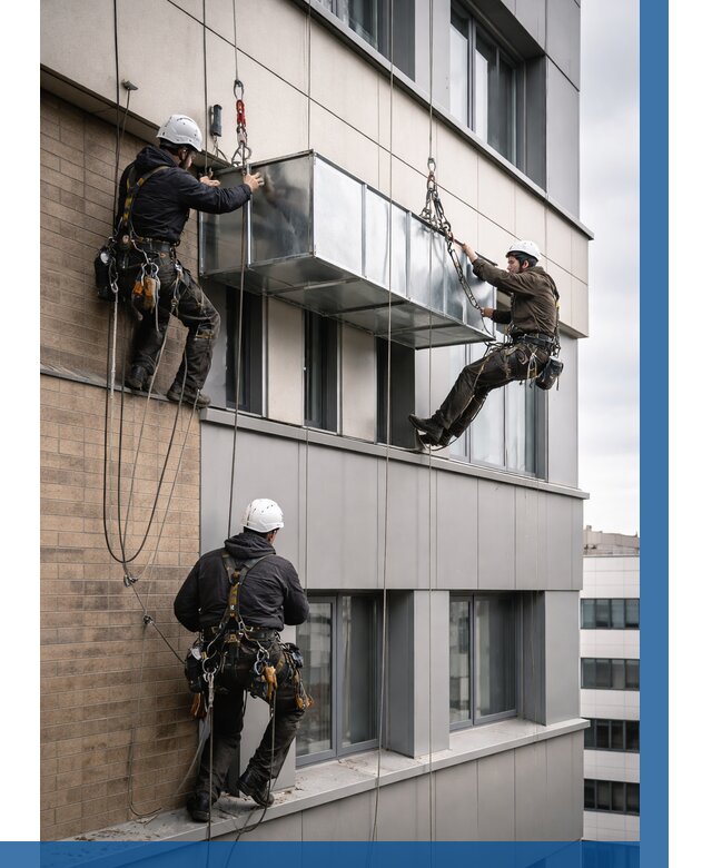 Монтаж воздуховодов на фасаде в Богородицке от 1603 р. | ВЫСОТНИК-Бгд