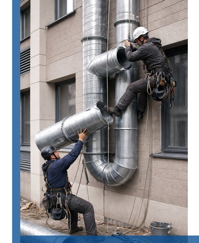 Монтаж фасадных воздуховодов в Богородицке с герметизацией и крепежом