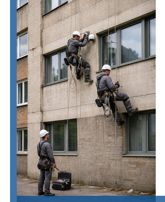 Монтаж фасадных камер видеонаблюдения в Богородицке под ключ