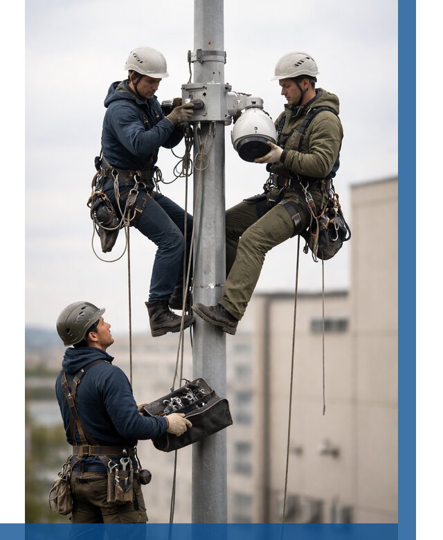 Установка видеокамер на мачте в Богородицке от 9083 р. | ВЫСОТНИК-Бгд