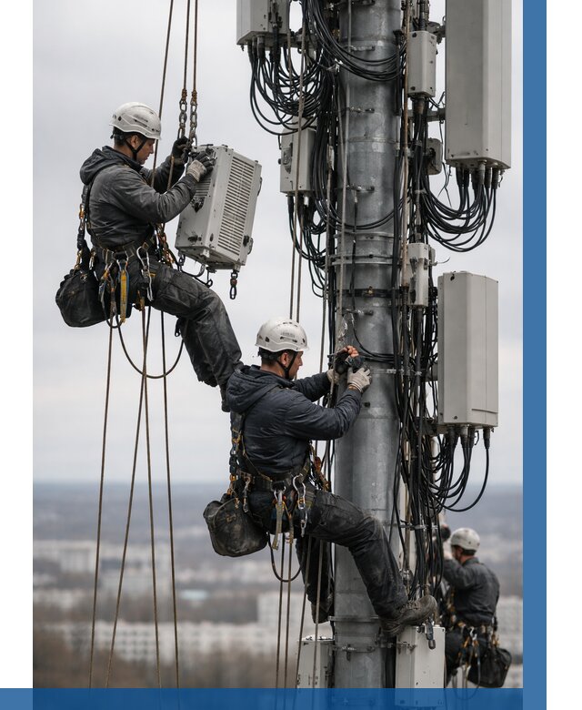 Монтаж оборудования связи на мачте в Богородицке от 8015 р. | ВЫСОТНИК-Бгд
