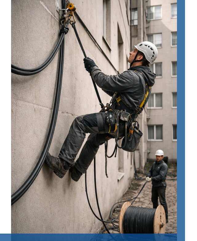 Протяжка кабеля питания на высоте в Богородицке от 481 р. | ВЫСОТНИК-Бгд