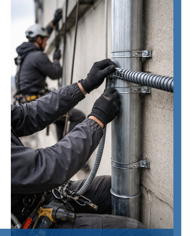 Монтаж гофры для кабеля в Богородицке от 321 р. | ВЫСОТНИК-Бгд