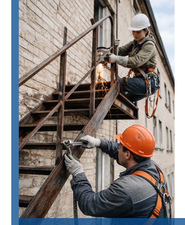 Ремонт и восстановление пожарных лестниц с выездом в Богородицке
