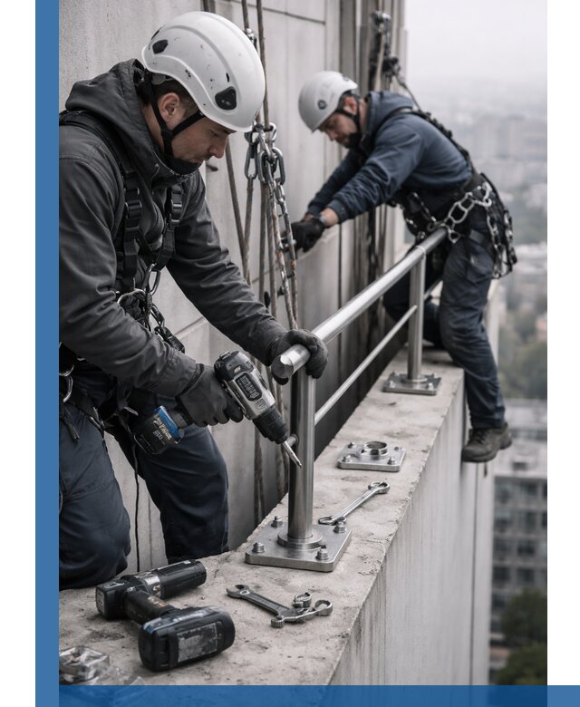 Монтаж перил на высоте в Богородицке для жилых и промобъектов