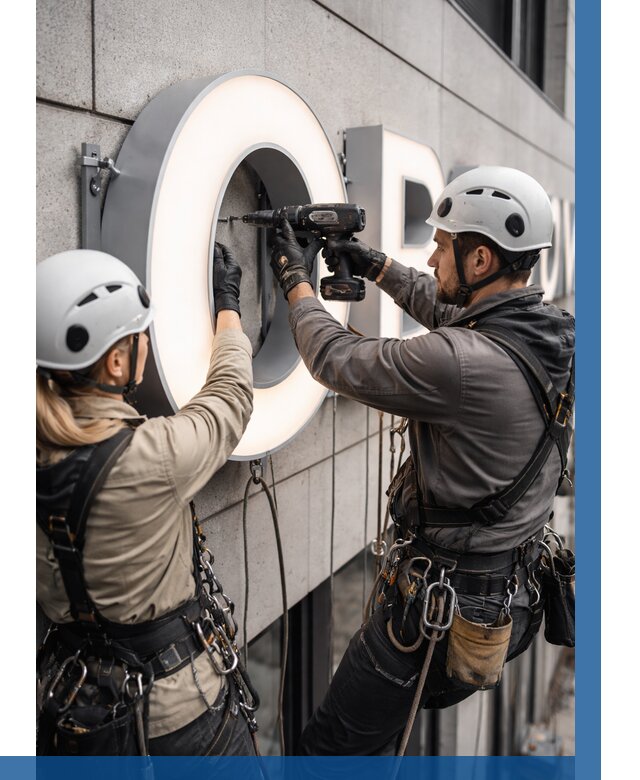 Монтаж световых букв в Богородицке от 3206 р. под ключ ВЫСОТНИК-Бгд