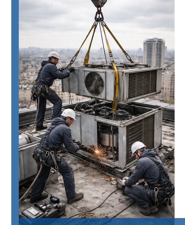 Демонтаж крышной установки в Богородицке любой сложности